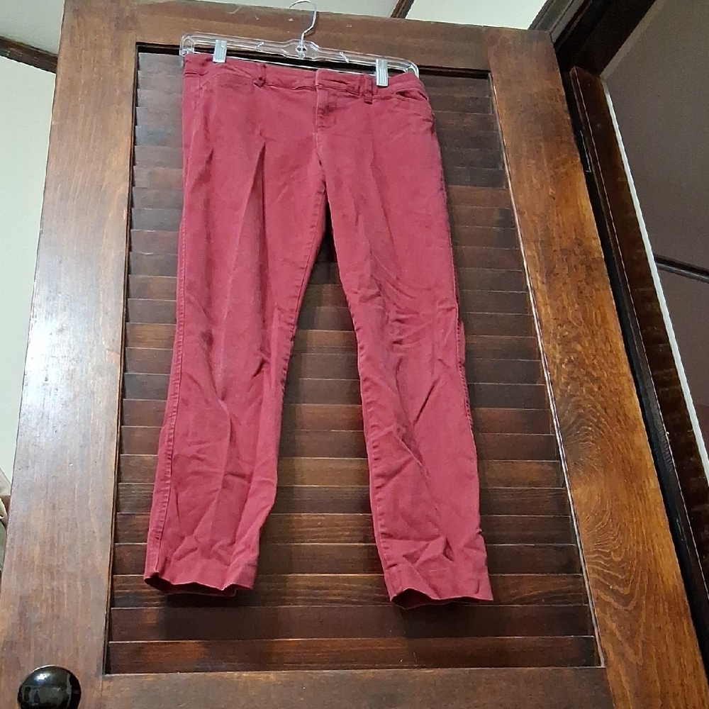 Women's Burgundy Straight Leg Jeans